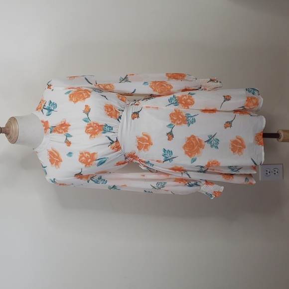 Free People Samantha Lace-up Dress Ivory Combo - Picture 3 of 6